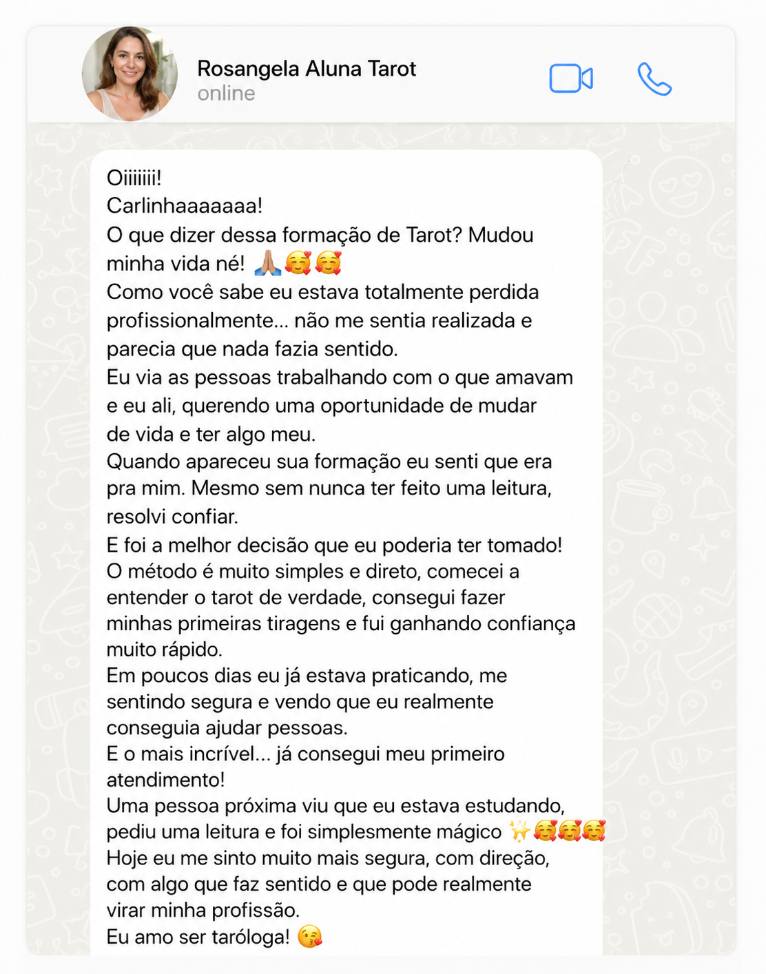 Depoimento de aluna Tarot