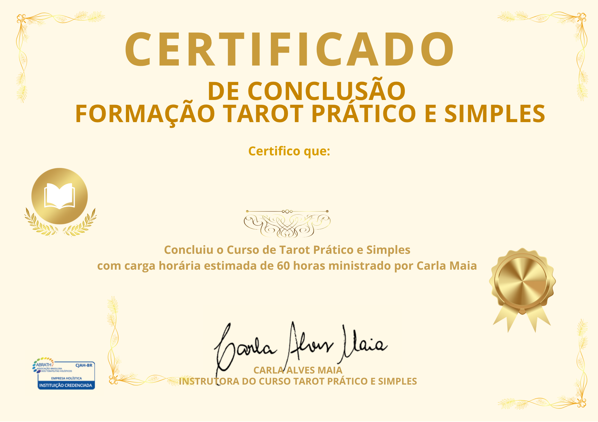 Modelo de Certificado Tarot